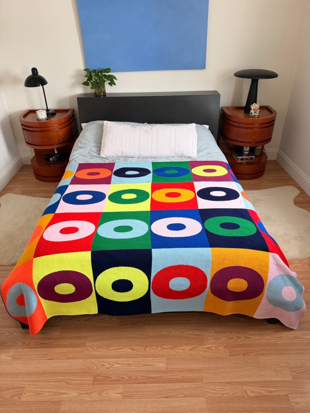 BaubleBar Checkered “O” Initial Blanket